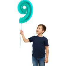 Folyo Rakam 9 Tiffany 40 Inç 102 cm Grabo Turkuaz