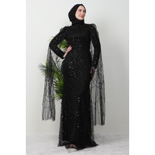 Giza Store Duru Taşlı Abiye Siyah