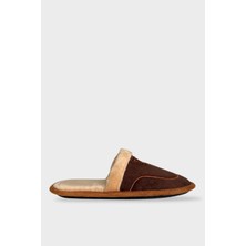 Liger Içi Peluş Kaydırmaz Taban Bohça Unisex Ev Terliği Kahverengi