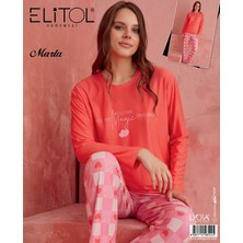 Elitol Marla  Nar Çiçeği Pijama Takım