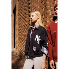 DeFacto Polo Yaka Baskılı Çıtçıtlı Bomber Ceket F9241AX25WN