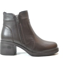 Beety 25.2700 Hakiki Deri Kahverengi Kalın Topuklu Kadın Bot