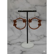 Kanem3D Çiçekli Halka Küpeler