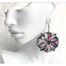 Kanem3D Vitray Çiçek Küpe