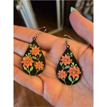 Kanem3D Çiçek Damla Küpeler