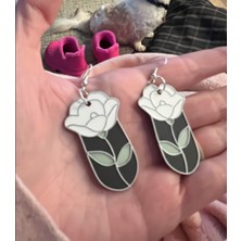 Kanem3D Çerçeveli Gül Küpe