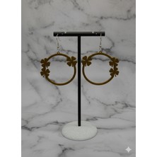 Kanem3D Çiçekli Halka Küpeler