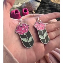 Kanem3D Çerçeveli Gül Küpe