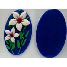 Kanem3D Çiçek Oval Küpeler
