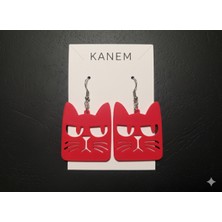 Kanem3D Kedi Temalı Küpeler
