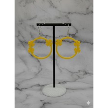Kanem3D Çiçekli Halka Küpeler