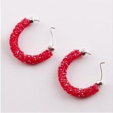 Zero Drnds Swarovski Fitil Küpe-kırmızı