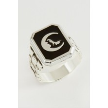 Zero Ds-Derin Ay Kurt Metal Erkek Yüzük-Siyah