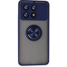 Ds-Derin Newface Xiaomi Poco X6 Pro Kılıf Montreal Yüzüklü Silikon Kapak - Lacivert