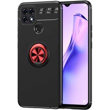 Zore Oppo A15 Kılıf Frms Ravel Silikon Kapak-Siyah-Kırmızı