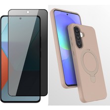 Vendas Samsung Galaxy A56 Kılıf M-Safe Şarj Özellikli Standlı Zore Samara Kapak + Privacy Hayalet Ekran Koruyucu