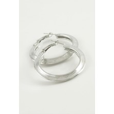 Zero Ds-Derin Üçgen Halka Küpe 4 Cm-Gümüş Rengi