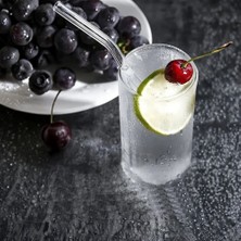 Entude 6’lı Şeffaf Eğimli Cam Pipet – Eğimli, Isıya Dayanıklı (Borosilikat)