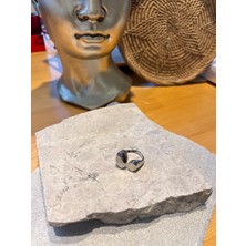 Nunu Takı Gümüş Renkli Oval Yüzük