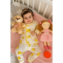 Milays 6-24 Ay  Bebekler Için  Renkli Sevimli Karakterli %100 Pamuk Pijama Takımı
