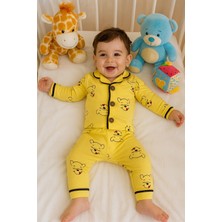 Milays 6-24 Ay  Bebekler Için  Renkli Sevimli Karakterli %100 Pamuk Pijama Takımı