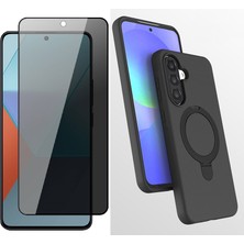 Vendas Samsung Galaxy A56 Kılıf M-Safe Şarj Özellikli Standlı Zore Samara Kapak + Privacy Hayalet Ekran Koruyucu