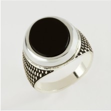 Zero Ds-Derin Yuvarlak Metal Erkek Yüzük-Gümüş Rengi