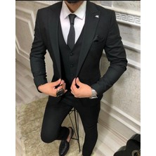 Damat Slim Fit Renk Seçenekleriyle   Mono Yaka Tek Yırtmaçlı Astarlı Takim Elbise Kombinli