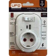 Merkez Avize Merkezakım Korumalı Priz (Tekli) Anahtarlı (Usb+Type-C )Beyaz Renk Termal 3000 Watt 1. Sınıf Kalite