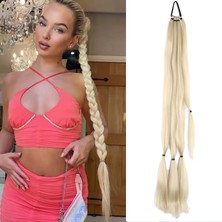 Marsilyan Üçlü Örgü Tokalı At Kuyruğu - Platin