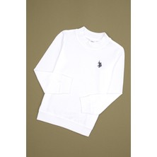 U.S. Polo Assn. Erkek Çocuk Beyaz Basic Bisiklet Yaka Sweatshirt 50314971-VR013