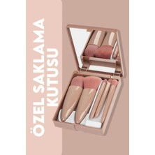 Taşınabilir Aynalı Profesyonel Makyaj Fırça Seti, Şık ve Kullanışlı Tasarım