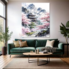 Artarilion Kanvas Dikey Duvar Tablosu Kanvas Kiraç Çiçekleri ve Tapinak Ev Ofis Salon Modern Duvar Tablosu