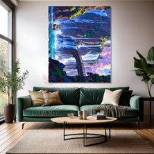 Artarilion Kanvas Dikey Duvar Tablosu Kanvas Şelale Gemi Ev Ofis Salon Modern Duvar Tablosu