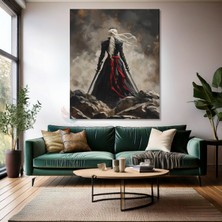 Artarilion Kanvas Dikey Duvar Tablosu Kanvas Savaşçı Kadın Ev Ofis Salon Modern Duvar Tablosu