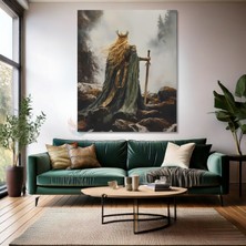 Artarilion Kanvas Dikey Duvar Tablosu Kanvas Kadın Savaşçı Ev Ofis Salon Modern Duvar Tablosu