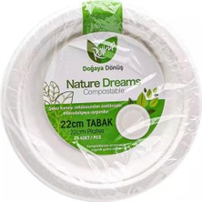 Ekolojik Karton Parti Tabakları, 22 Cm, 25 Adet, Doğa Dostu ve Şık Kullanım Sağlar.