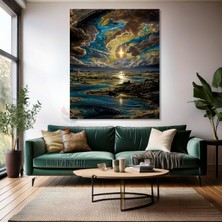 Artarilion Kanvas Dikey Duvar Tablosu Kanvas Fantastik Gökyüzü Ev Ofis Salon Modern Duvar Tablosu