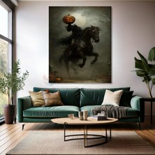 Artarilion Kanvas Dikey Duvar Tablosu Kanvas Balkabağı Atlı Şovalye Ev Ofis Salon Modern Duvar Tablosu