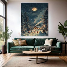 Artarilion Kanvas Dikey Duvar Tablosu Kanvas Dolunay Yeni Yıl Ev Ofis Salon Modern Duvar Tablosu