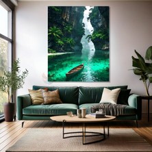 Artarilion Kanvas Dikey Duvar Tablosu Kanvas Yeşil Geçit Ev Ofis Salon Modern Duvar Tablosu