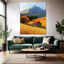 Artarilion Kanvas Dikey Duvar Tablosu Kanvas Kırsaldaki Ev Ev Ofis Salon Modern Duvar Tablosu