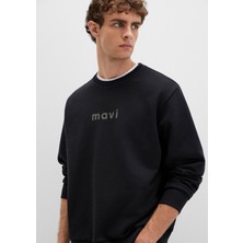 Mavi Mavi Logo Baskılı Siyah Sweatshirt 0S10556-900