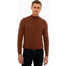 Pierre Cardin Erkek Camel Slim Fit Triko Kazak 50233720-VR015