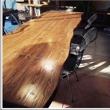 Ahşap Kütük Tasarımlı Çok Amaçlı Masalar ve Banklar, Kahverengi Renkli