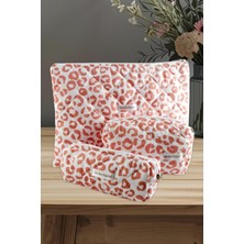 Bijuteri Net Leopar Desenli Kalem Makyaj Labtop Bilgisayar Set Çantası