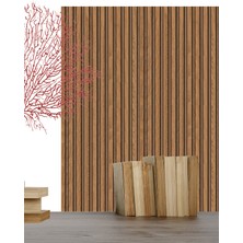 3D Efekt Ahşap Duvar Çıtası, Desenli Duvar Kağıdı, 5,00 M², Çok Renkli