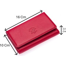 Westpolo Tasha Kağıt Para ve Bol Kart Bölmeli Hakiki Deri Telefon Bölmeli Kadın Cüzdanı - Kırmızı