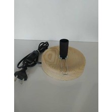 El Yapımı Ahşap Lamba Altlığı ve Su Kabağı Seti, 15 Cm, Kahverengi