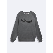 LTB Uzun Kollu Sıfır Yaka Sıgnlı Antrasit Sweatshırt